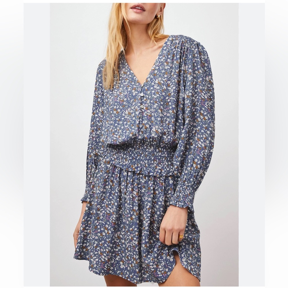 Rails Blue Floral Long Sleeve Dress